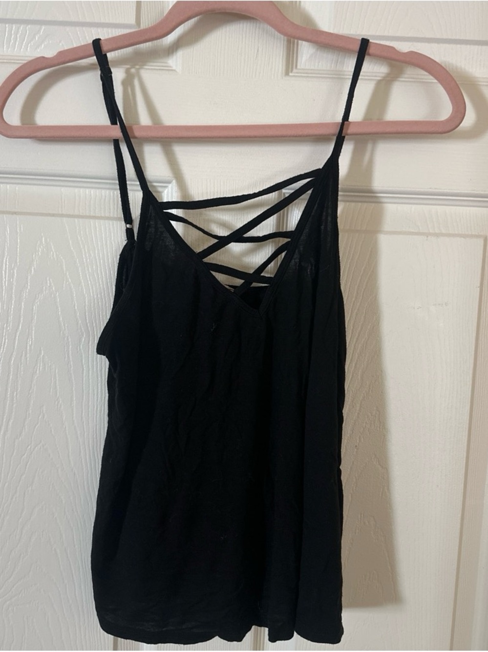 Bear Dance Black Strappy Crisscross Camisole